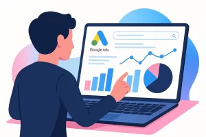 Google Ads danışmanlığı ile kampanya performansı analiz eden kişi