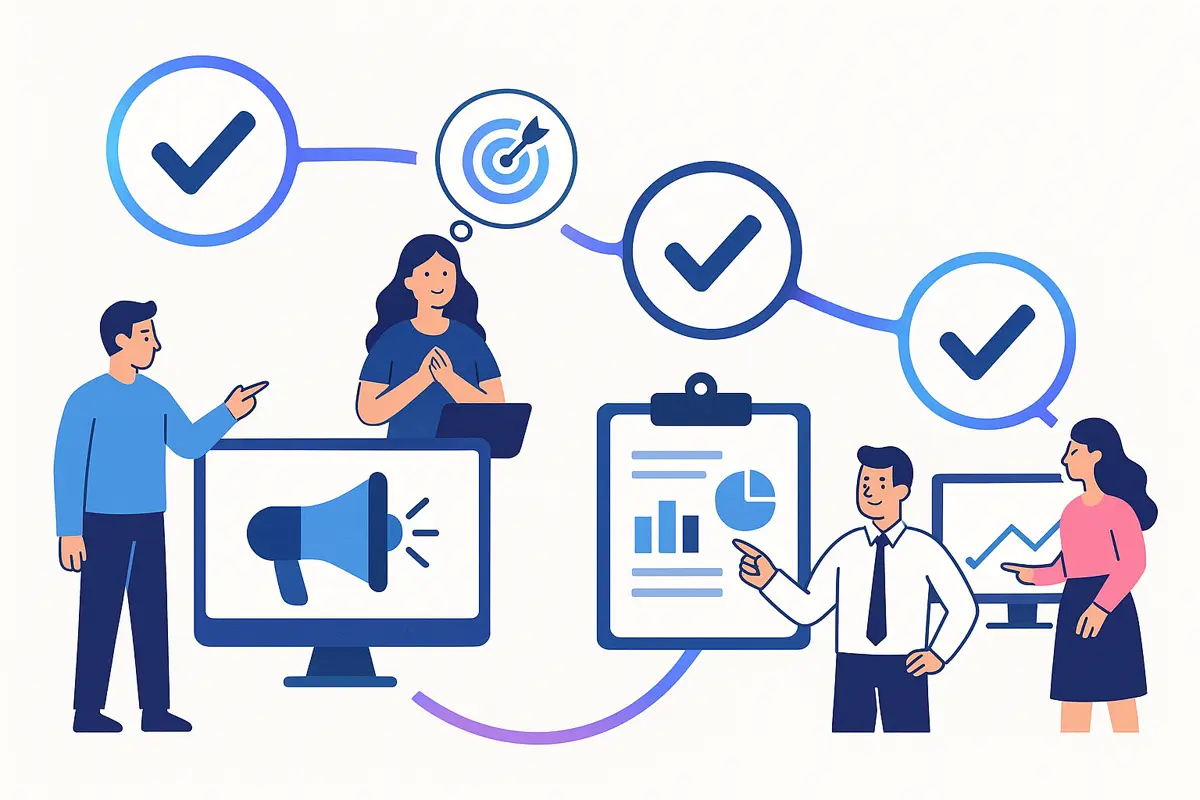 Google Ads Danışmanlığı nedir süreçleri Google Ads danışmanlığı süreç adımlarını gösteren illüstrasyon
