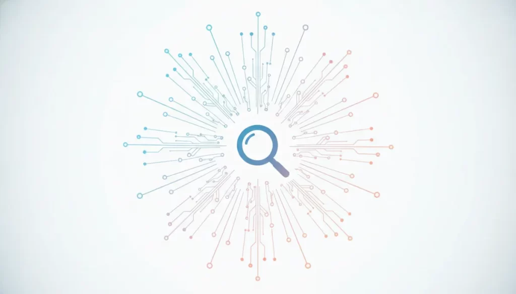 GEO Generative Engine Optimization illüstrasyonu, yapay zeka arama sinyalleri