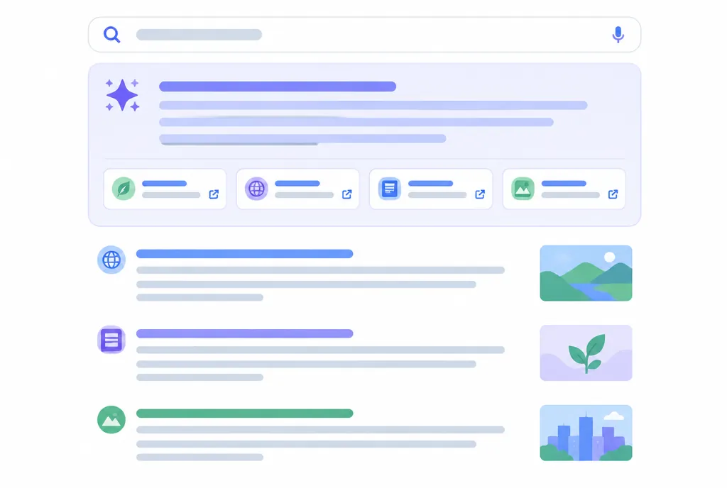 Google AI Overviews nedir: arama sonuçlarının üstündeki yapay zekâ özeti ve kaynak kartları